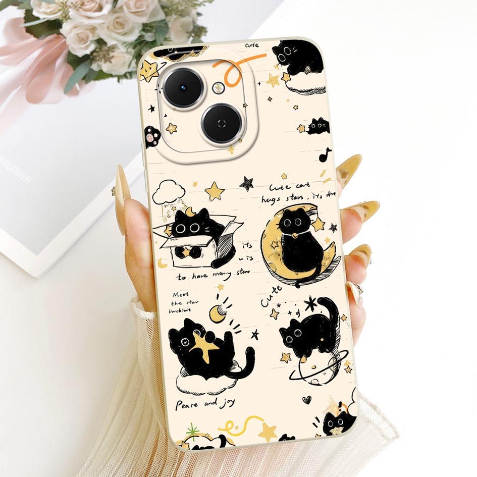 For Tecno Spark 40C Case KM4k Fashion Painted Liquid Silicone Soft TPU Shockproof Cover For Tecno Spark40C Pop 10 Pro Phone Case