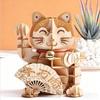 Wooden Lucky Cat 3d Puzzle Model For New Year Decor And Gift For Kids And Adults