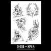 Flower Sketch Tattoo Sticker, Black And White Half Arm Tattoo Sticker, Waterproof And Sweat Proof Tattoo