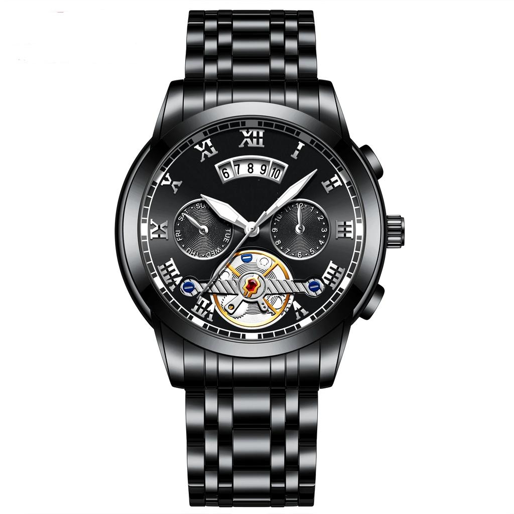 Mens Stainless Steel Luminous Clock Watch Casual 3Bar Waterproof Outdoor Sport Wristwatch