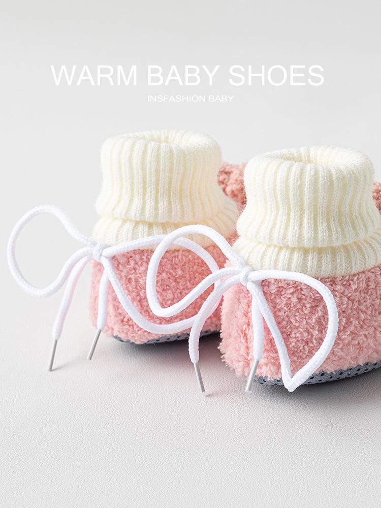 Chaussons Chauds en Polaire d'Agneau pour Bébé - Antidérapants, Épaissis pour l'Automne/Hiver