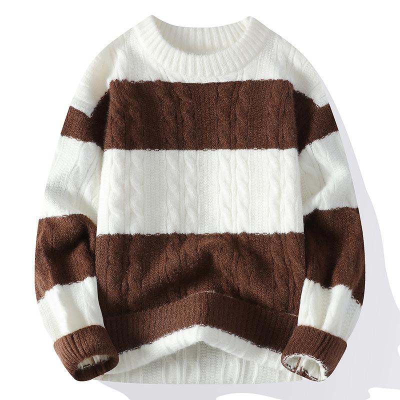 

Горячая распродажа, новый осенне-зимний повседневный свитер с круглым вырезом, вязаный свитер, большой размер, свободный свитер 4XL темно-коричневого