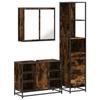 VidaXL Ensemble De Meubles De Salle De Bain 3 Pcs Chêne Fumé, Armoire De Rangement, Armoire De Bain, Meuble De Toilette 3301152