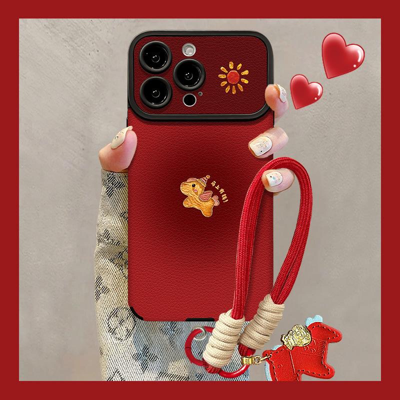 Oil Painting Pony Doll Lanyard for Iphone17promax Mobile Phone Case Apple 15 Silicone Sticker 16 New Year