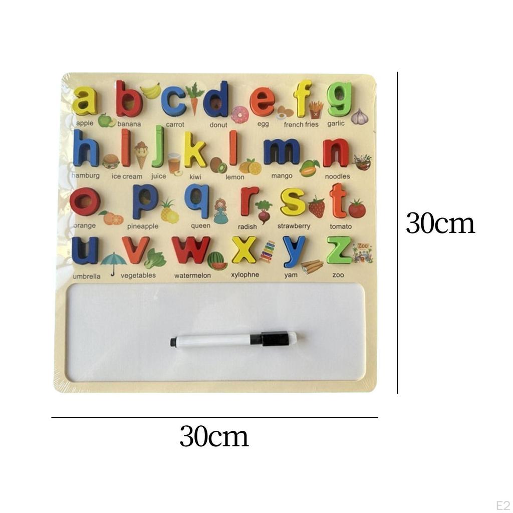 Alphabet Puzzle Board 30x30cm Interactive Preschool Learning Valentines Day Gifts for Kids