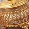 European Style Seasoning Jar,Alloy With lid Handle Red Inlaid Gem Container Salt Butter Organizer,Coffee Beans Jar,Kitchen Tools