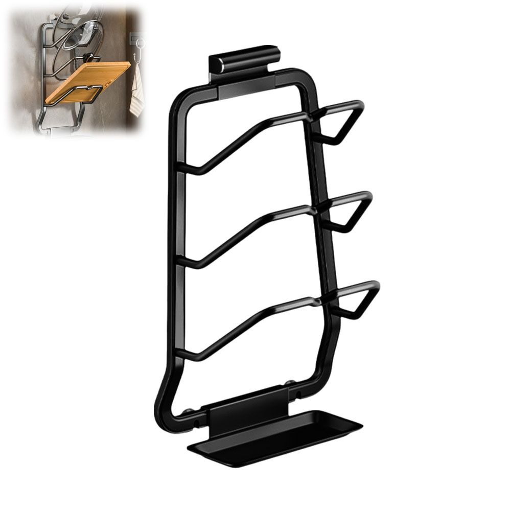 Punch-Free Pot Lid Storage Rack Wall Hanging Kitchen Storage Rack Pot Lid Holder  for Kitchen