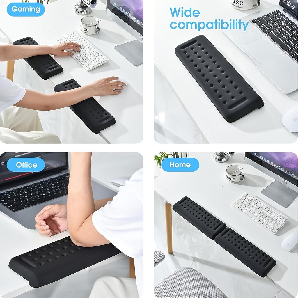 1/2pcs Shaped Desk Pad with Wrist Support,Non-Slip Foam Base Ergonomic Forearm Rest,Comfortable for Computer Work, Mouse Pad