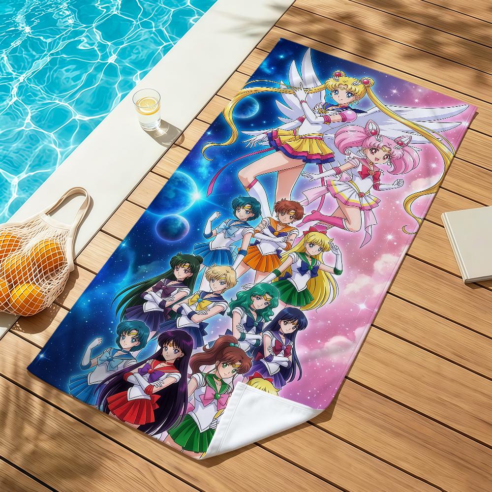 anime cartoon cute S-SailorS M-Moon FK Towel Pool soft Beach Towels Trip swim bath Towel Gym Spa home room Decor Holiday Gift