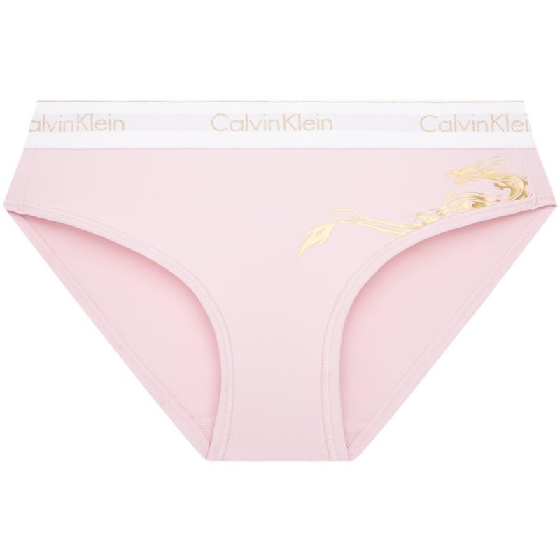 

Calvin Klein Gold Dragon Pattern Comfortable Smooth Anti-Cling Half Coverage Triangle Underwear Women underwear Velvet-Pink QF7508AD S