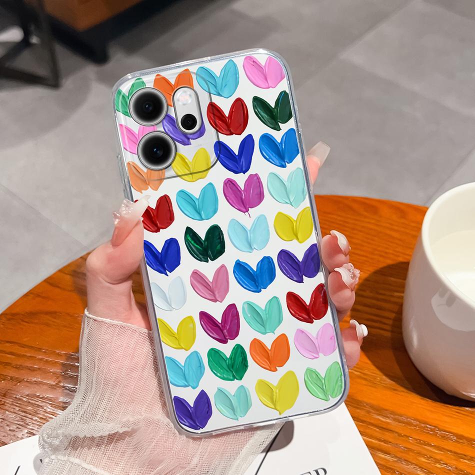 For Oppo Reno 14F 5G Phone Case Leisure Style Patterns Soft Silicone TPU Transparent Lightweight Cover For Oppo Reno14 F Capa