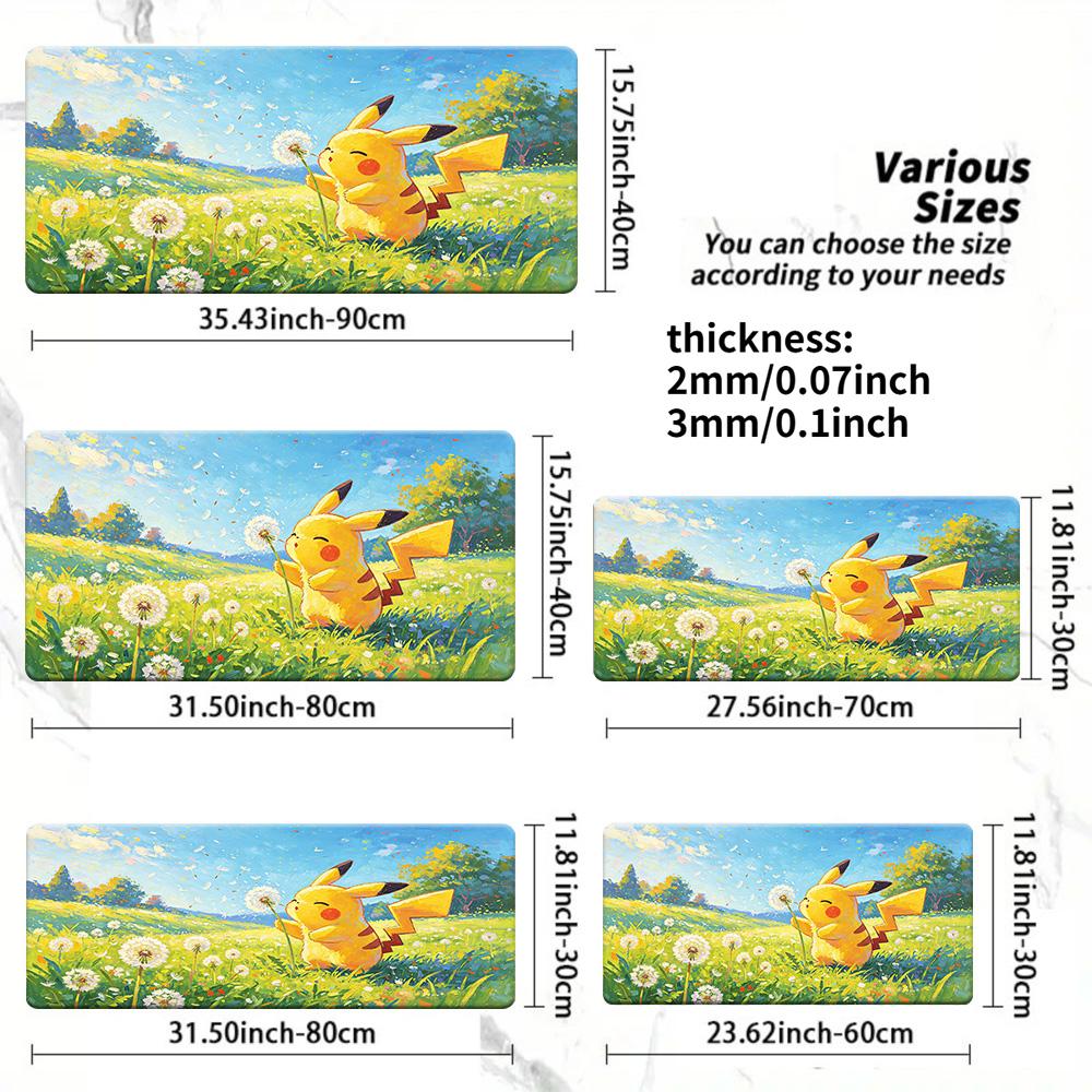 Snorlax Hoodie Style Beach with Green Onion TCG Playmat NonSlip Desk Mat 30x80x0.2cm