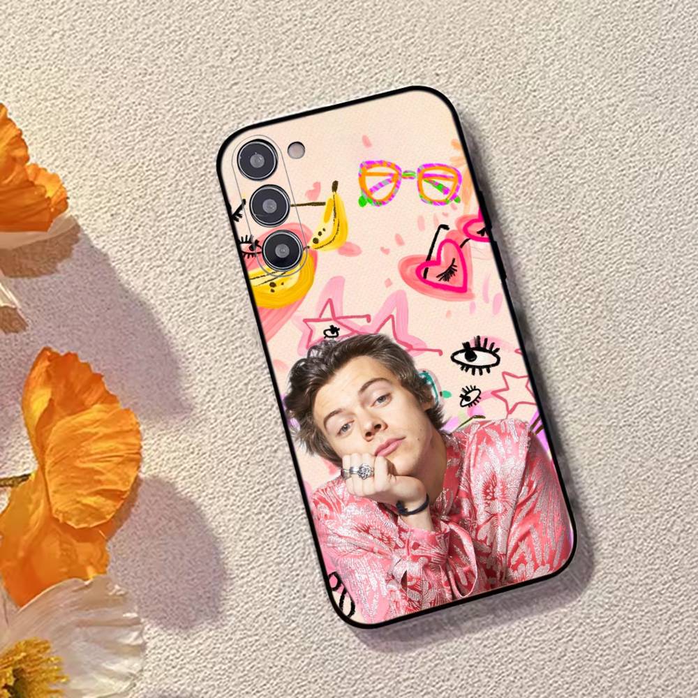 H-HaRRy Music S-Styles Phone Case Black Silicone Soft For Samsung Galaxy A73,A72,A71,A70,A53,A52,A51