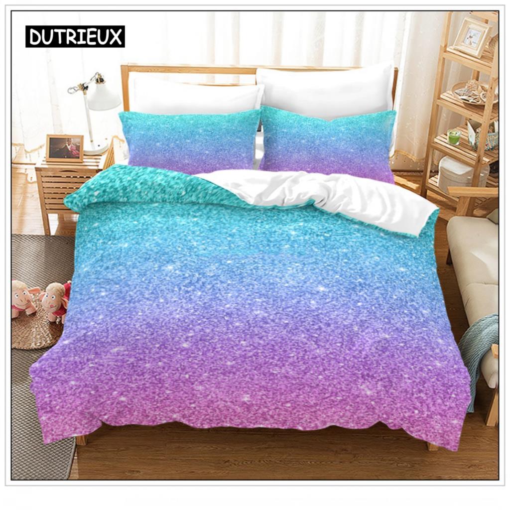 Colorful Star Sky Galaxy Bedding Set Scenery Space Duvet Cover Set Black Comforter Cover Milky Way Theme for Kids Teens Decor