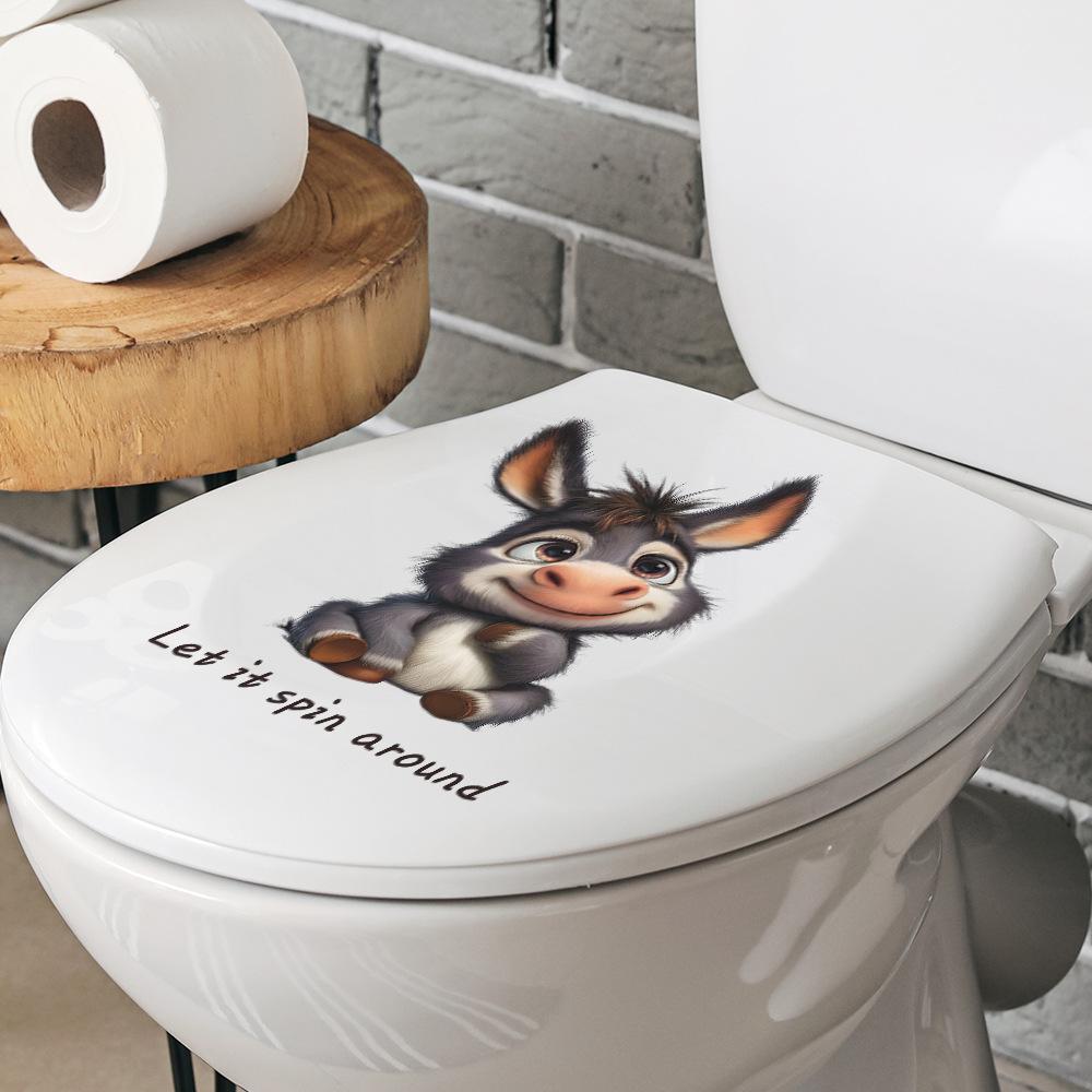 Niedlicher Esel Baby und Englischer Slogan Badezimmer WC Dekorationsaufkleber