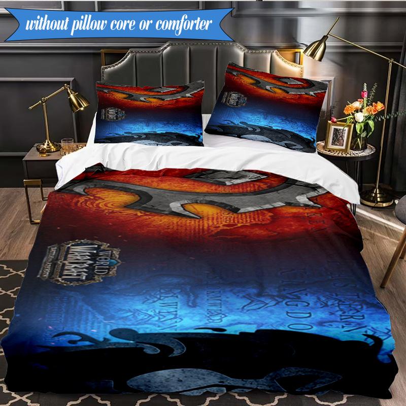 Warcraft game 3pcs K-pop music group Bedding set,Ideal for Bedroom, Dormitory,Including Duvet Cover And 2pcs Pillowcases,Fan gifts