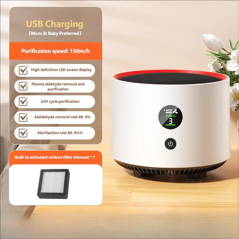 

Negative Ion Air Purifier for Household Use Odor Deodorizer Dust Removal Smoke Eliminator Formaldehyde Air Filter USB Mute