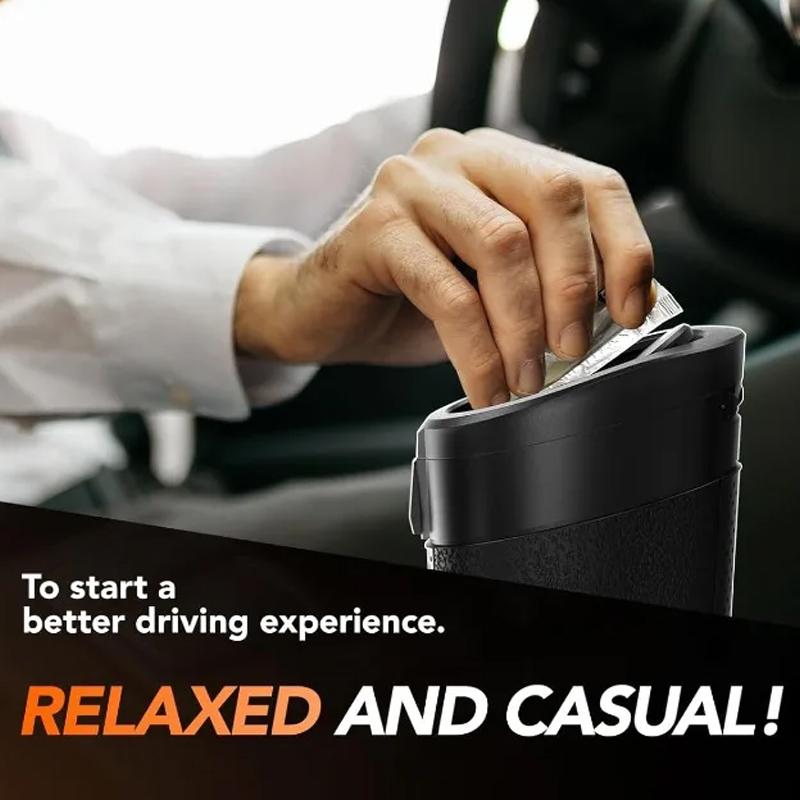 Car Accessories Trash Can with Lid Auto Dust Organizer Includes Garbage Bags Small Car Trash Bin Interior Rubbish Bag