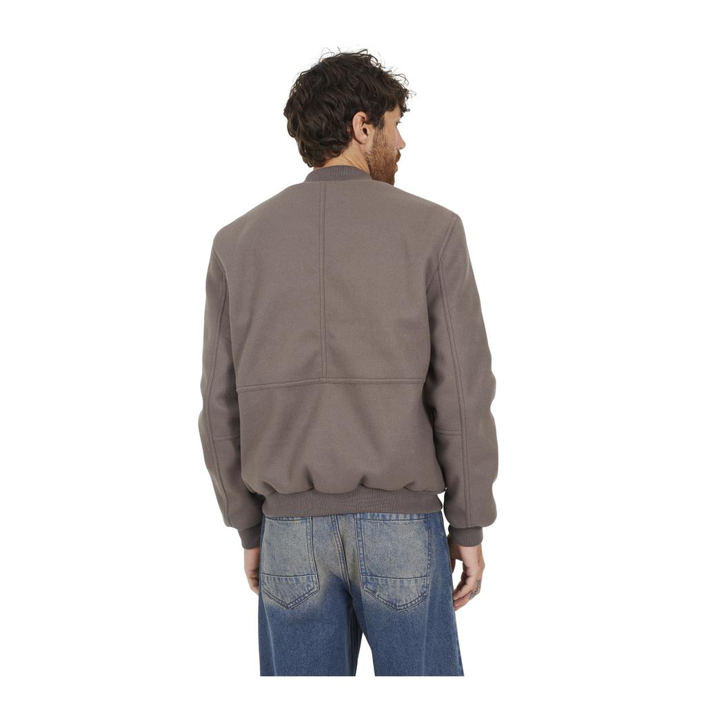 Brave Soul Mens Maison Faux Wool Funnel Neck Bomber Jacket