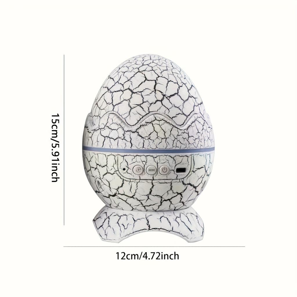 1PC Crack Dinosaur Egg Desk Lamp Ambient Projection Light Nebula Starry Sky Water Ripple Light Remote Control Audio Decorative Night Light
