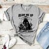 Robin Beam Me Up This Place Sucks Shirt Woman Man Alien UFO Abduction Retro Quote T-shirt Show Merch Fans Gift