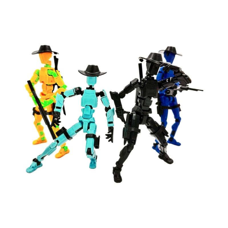 3D Printed Toy Western Cowboy Model Lucky13 Action Figure Dummy T13 Toy Doll Robot Assembly Model Decoration Desktop Decoration