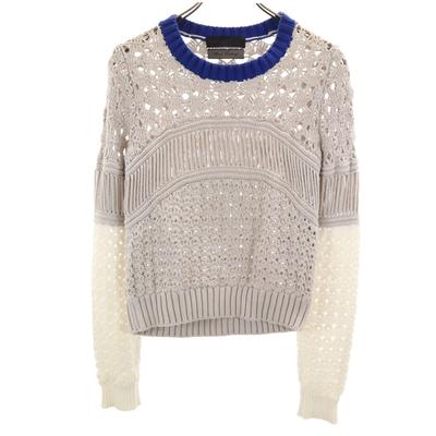AKIRANAKA Made In Japan Long Sleeve Hand Knit 36 Gray Sweater Women Used