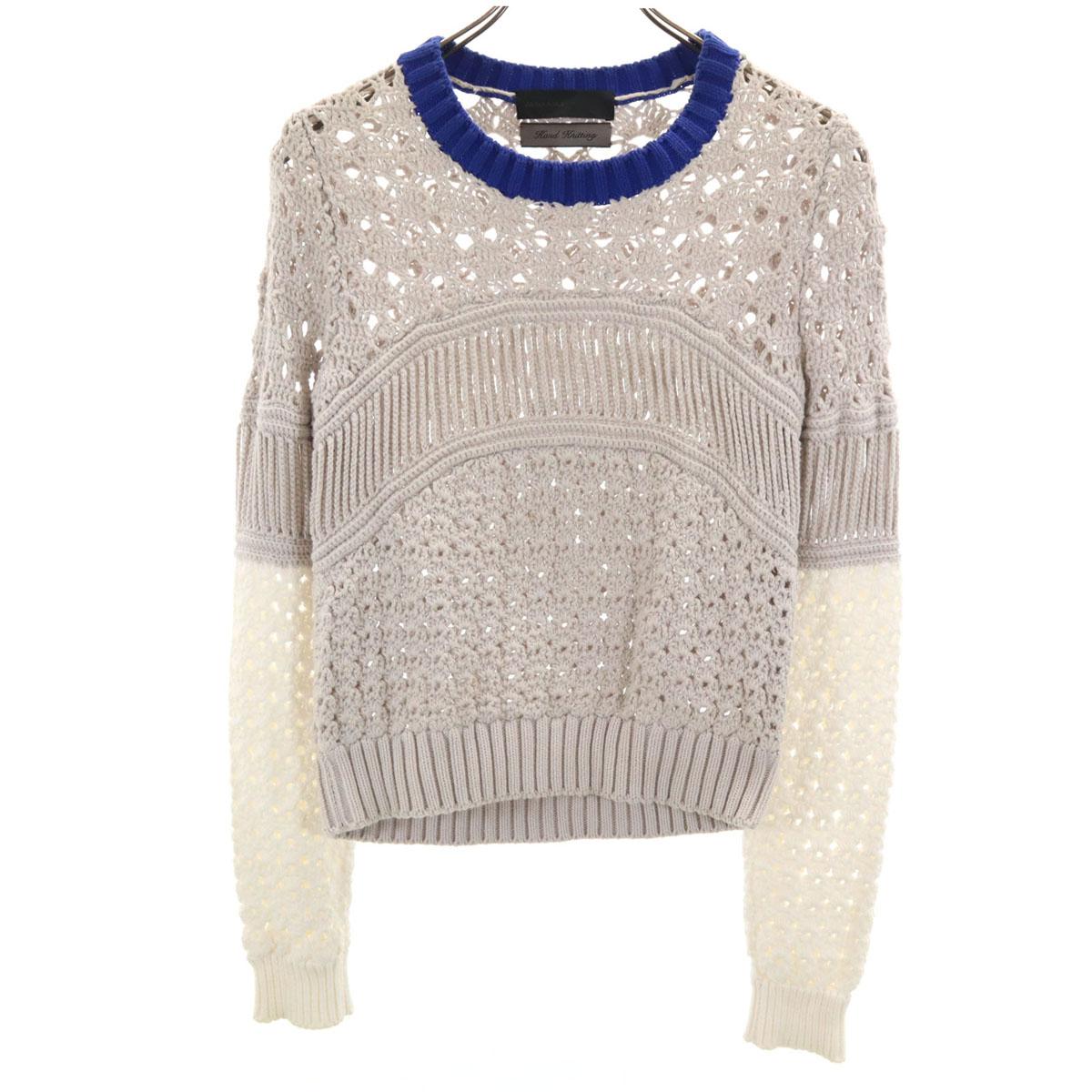 

AKIRANAKA made in Japan Long sleeve hand knit 36 gray sweater Women Used