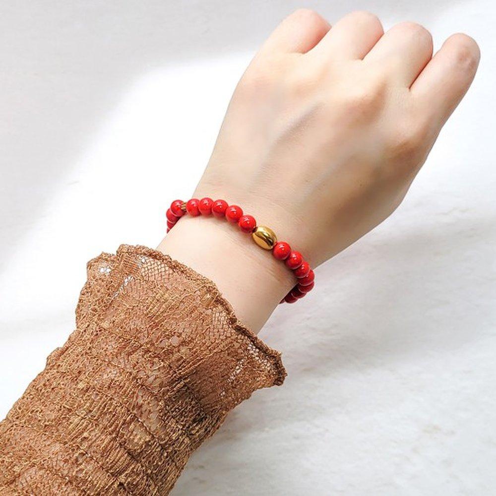 6mm Masanok Red Gemstone Bracelet Bz1532