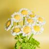 5 Pcs Hand Crocheted Artificial Sunflower Daisy Bouquet, Knitted Fake Flowers For Wedding Mother's Day Home Office Decoration Without Vase