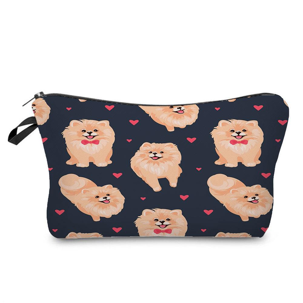 Women Dog Print Cosmetic Bag Toiletries Organize Travel Storage Case 6873