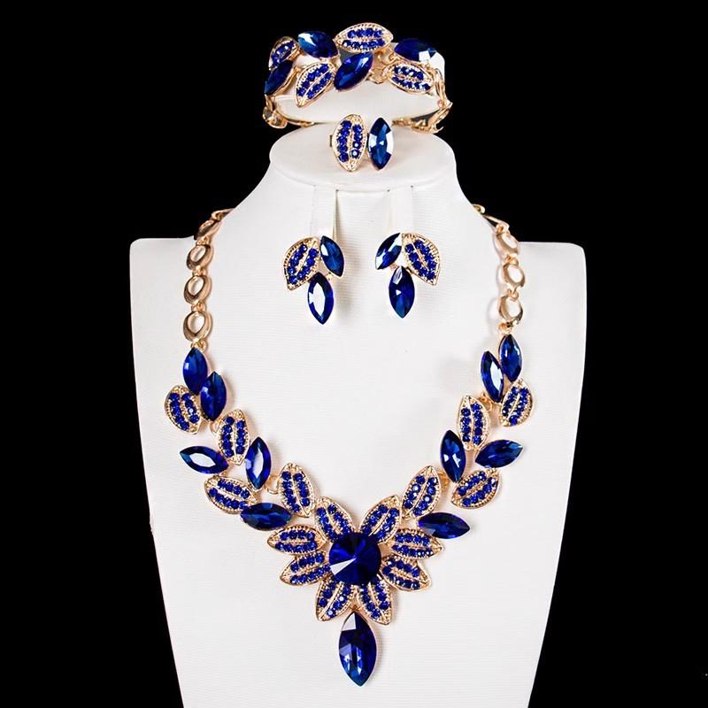 Jewelry Gemstone Four-Piece Short Collarbone Necklace Bridal Wedding Dress Accessories