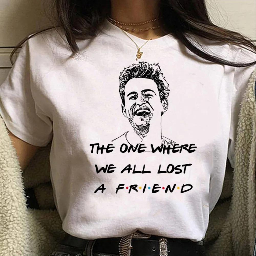 Friends Tv Chandler Bing Printed Tshirt Casual Round Neck Short Sleeved Fashionable Sleeved Trendy Womens Clothing Loose Short