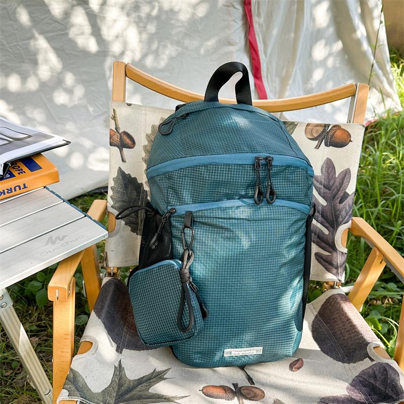 Outdoor Lightweight Travel Bag Unisex Sports Cycling Bag Solid Color Water-Repellent Backpack with Coin Purse