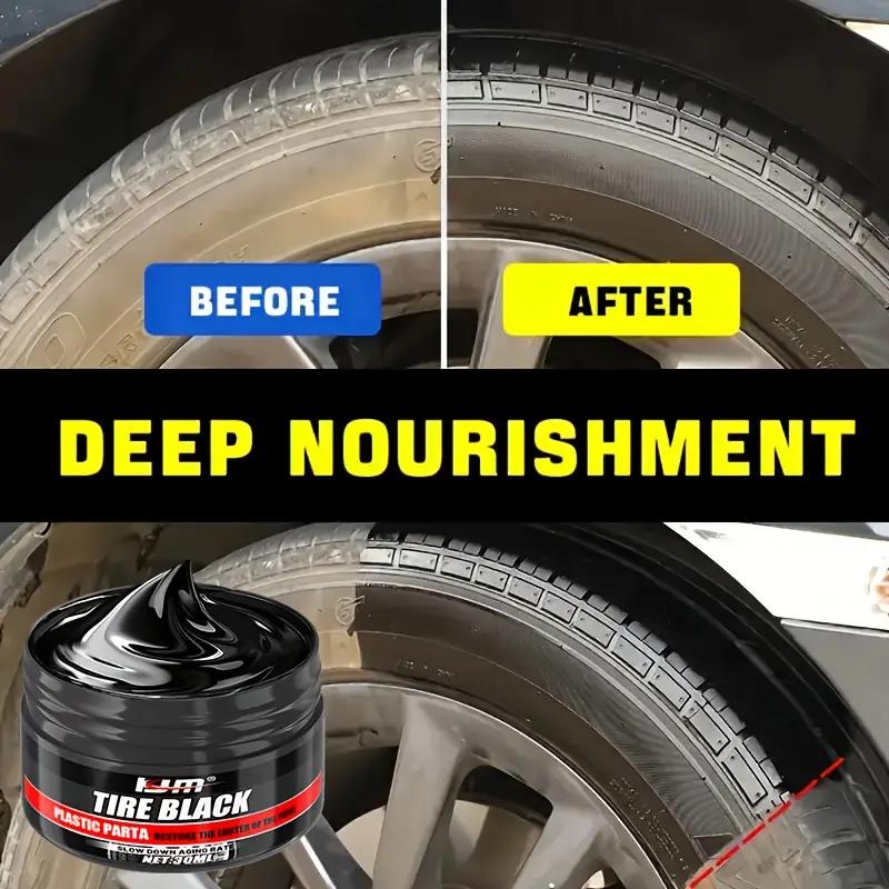 Tire and Plastic Restoration Wax - Adds Deep Shine To Tires and Faded Trim,suitable for Car Bumpers,rubber Seals,door Panels