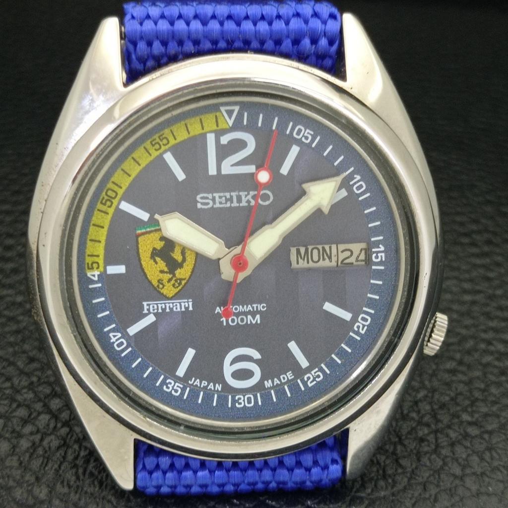 JAPAN VINTAGE SEIKO AUTOMATIK 7009A HERREN FERRARI ZIFFERBLATT UHR a700433-5
