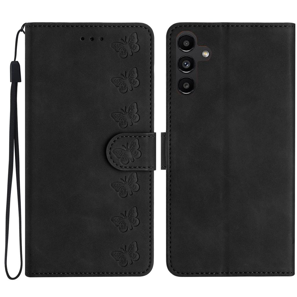 For Samsung Galaxy A55 5G Case Butterfly Imprinted Leather Anti-Scratch Phone Shell