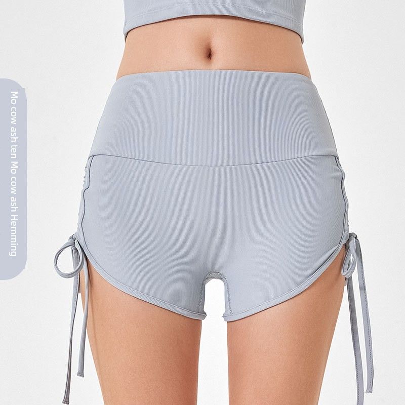 

Export Summer Drawstring Color Matching Sports Shorts Women Elastic Cycling Hip Lifting Running Quick-Drying Fitness Yoga Shorts Women Rhino Grey + Rhino Grey XL
