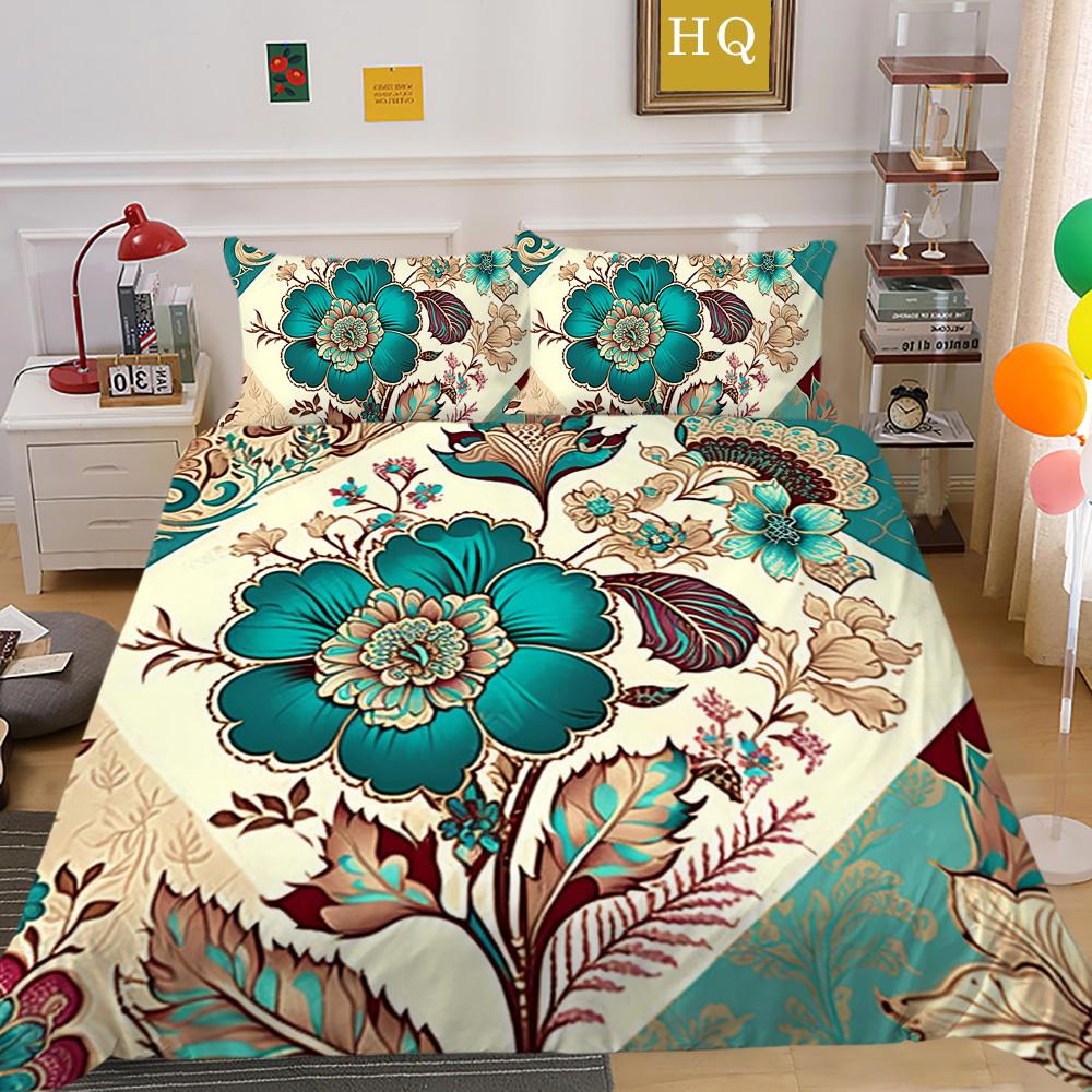 Set Copripiumino 3D Stampa Floreale Donna Tessili per la Casa Poliestere Dimensioni Queen Set Copripiumino per Letto