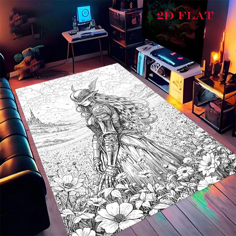 Malenia Valkyrie Carpet Rug for Living Room Bedroom Home Sofa Decoration,Kids play Nonslip Floor Mat