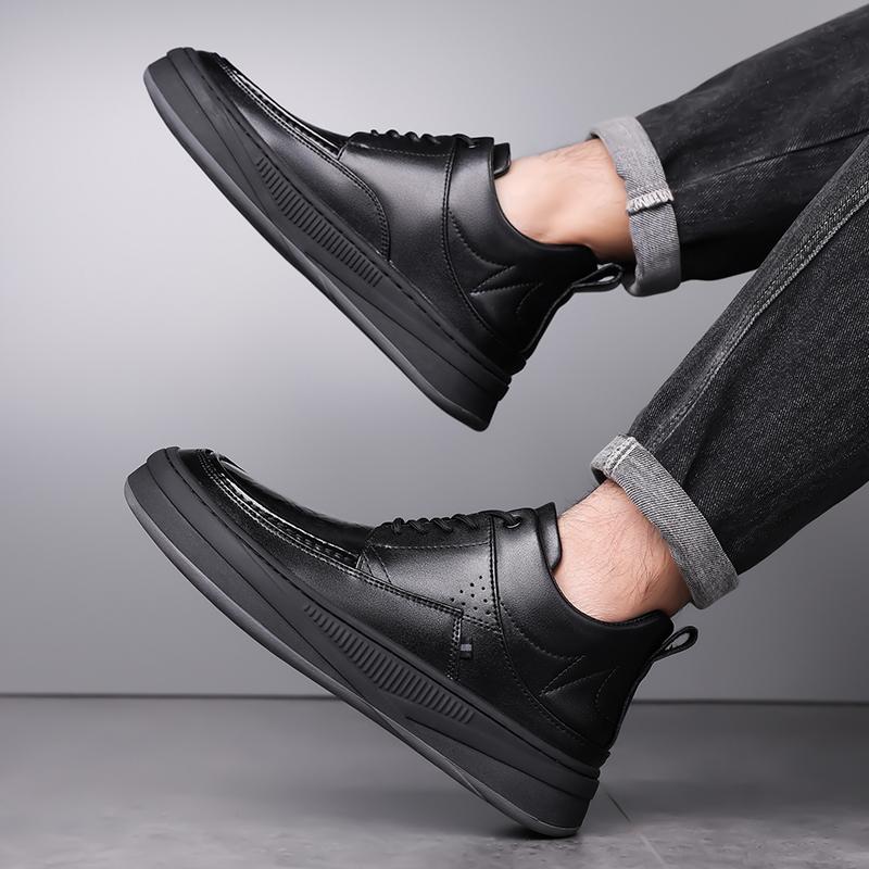 Fashion Men High Quality Male Comfortable Basic Boots Leather Fashion Casual Shoes Outdoor Men's Lace-Up Sneakers New Male Driving Shoes