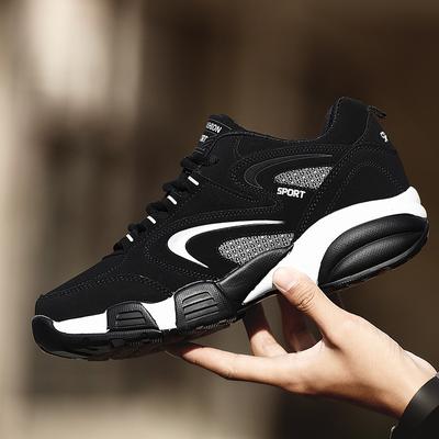 Cross-sports Shoes Men's Spring Non-slip and Wear-resistant Running Shoes Lightweight Soft-soled Casual Shoes Leather Surface Waterproof Travel Shoe