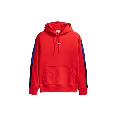 Levis Color Block Loose Fit Pullover Sweatshirt Men Sweatshirt Red 84238-0000