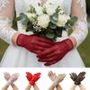 Fashion Lace Bridal Gloves Hollow-out Breathable Sheer Mesh Gloves Elegant Short Wrist Gloves For Party Prom Banquet