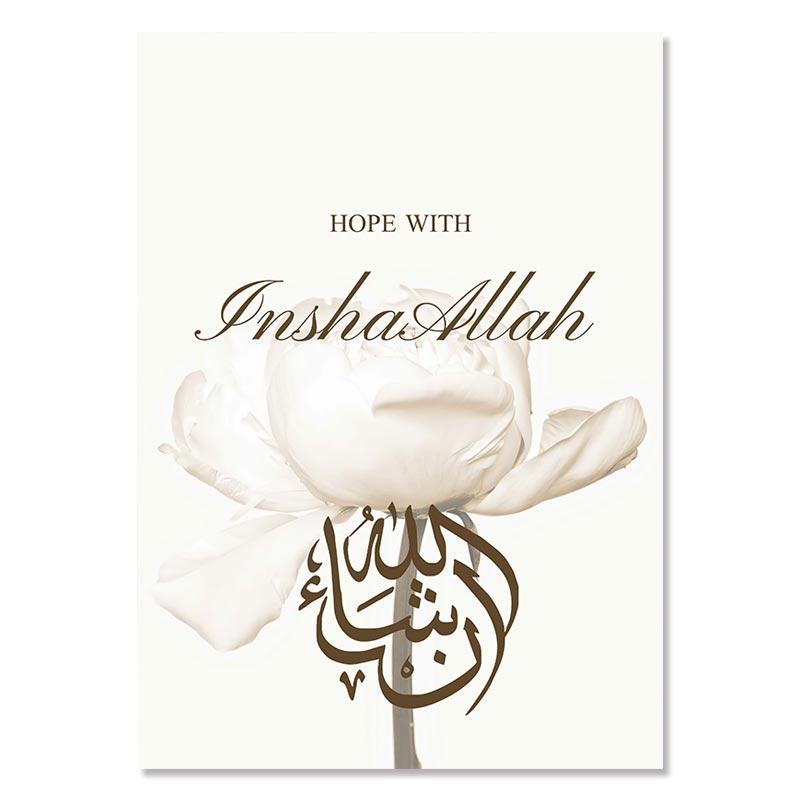 Bloemen Islamitische Canvas Muurschildering Bismillah Wall Art Poster Wall Art Print Islamiqu Canvas Schilderij Foto voor Woonkamer Home Decor
