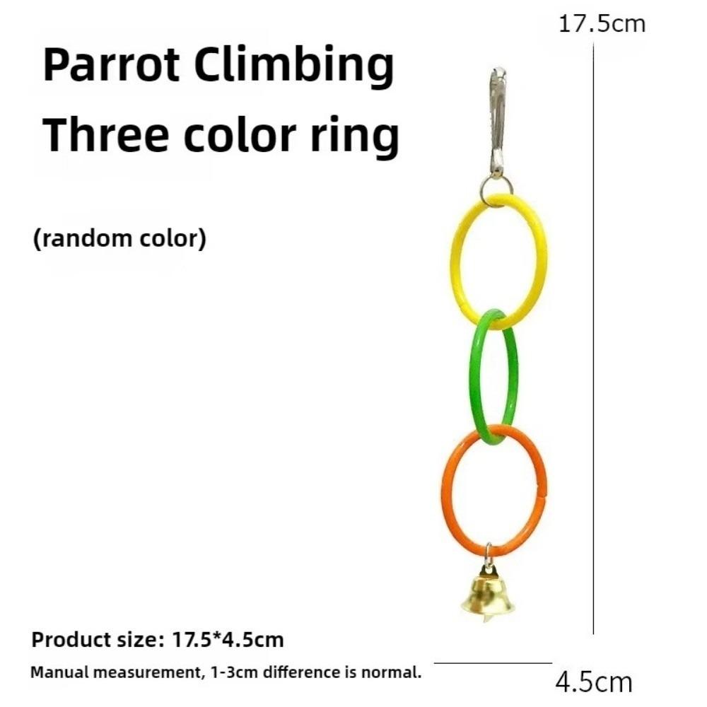 

Пластиковая игрушка-качели для попугая, красочное кольцо для лазания, новые игрушки для птичьей клетки, товары для какаду и волнистых попугайчиков 3 rings