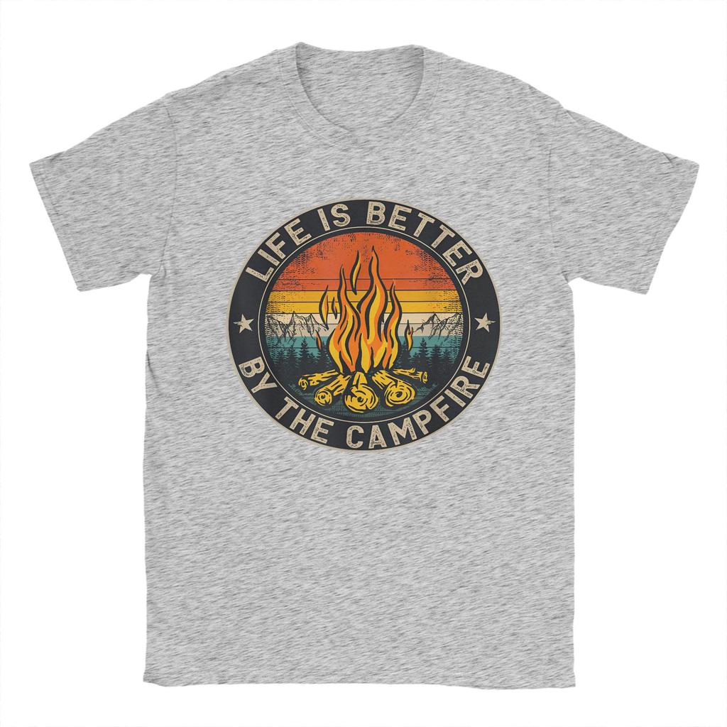 Camping Graphic TShirts Life Is Better At the Campfire Shirt for Camper Gift for Men Women Love Camping Tee Shirt Clothing