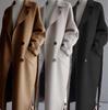 Korean Style Women's Long Tie-Waist Wool Coat