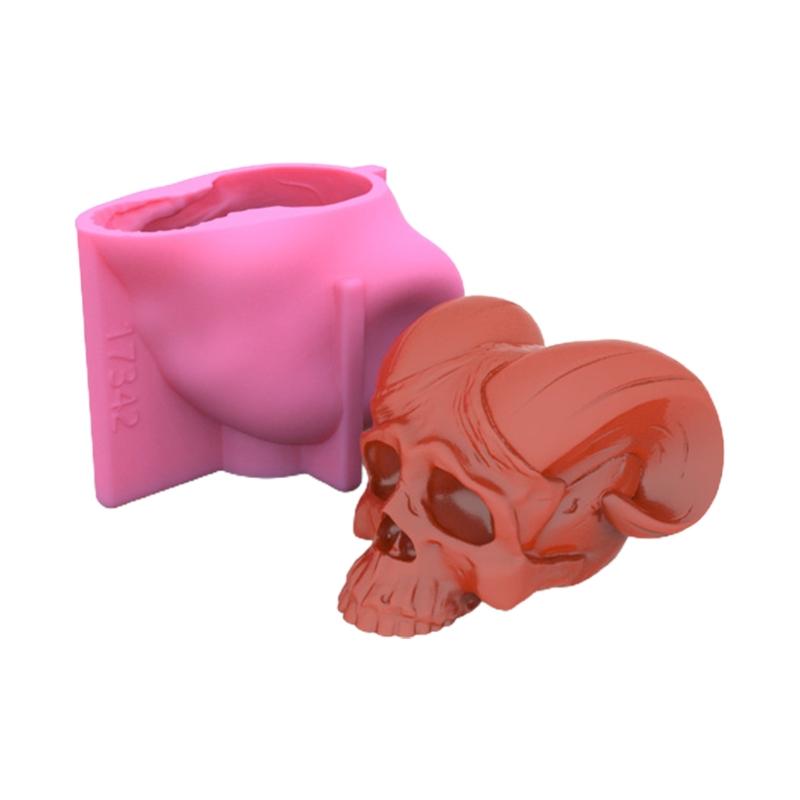 Devil Horns Skull Silicone Mold Keychain Resin Epoxy Craft Polymer Clay Craft DIY Ornament Jewelry Candles Making Tool