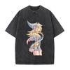 2026 Zomer Nieuw Anime Yu Gi Oh Grafische Gewassen Katoenen T-shirt Mannen Vrouwen Retro Harajuku Hip Hop Punk T-shirt Print Ronde Hals Casual T-shirt
